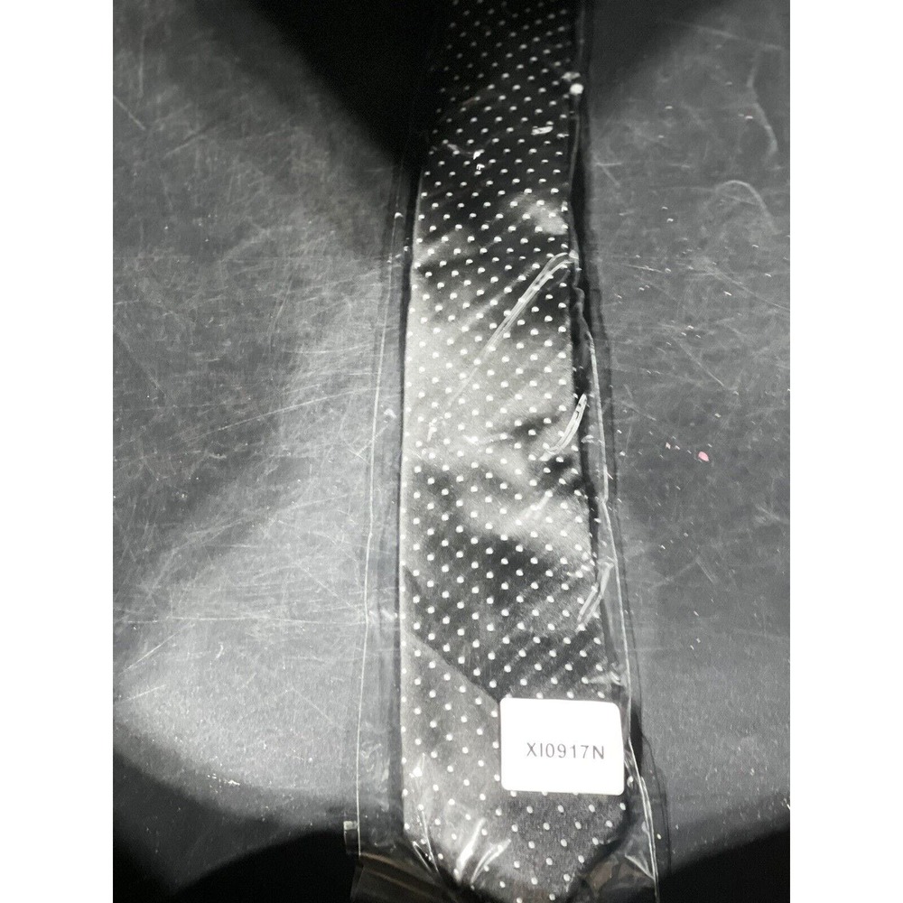 Puccini Mens Neck Tie polka dot Classic black and white Necktie NWOT